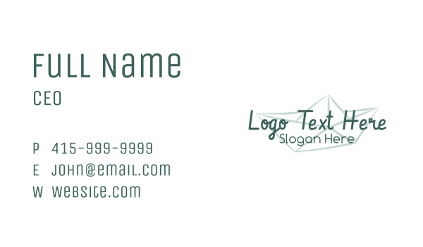 Paper Boat Foundation Wordmark Business Card Design Image Preview