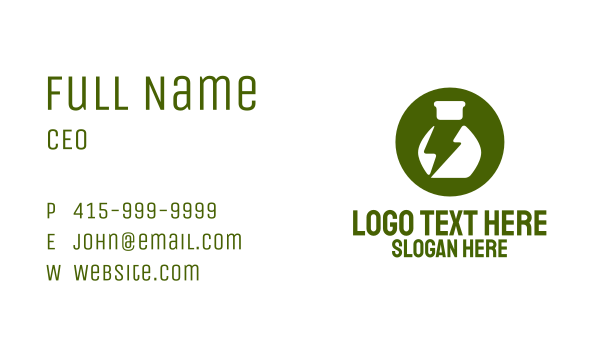 Chemical Lightning Business Card Design Image Preview