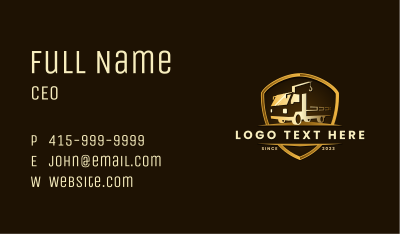 Crane Truck Shield Business Card Image Preview