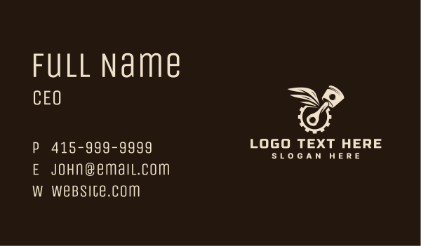 Piston Wings Mechanic Business Card Design Image Preview