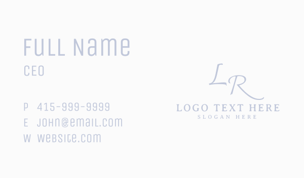 Classic Elegant Letter Business Card Design Image Preview