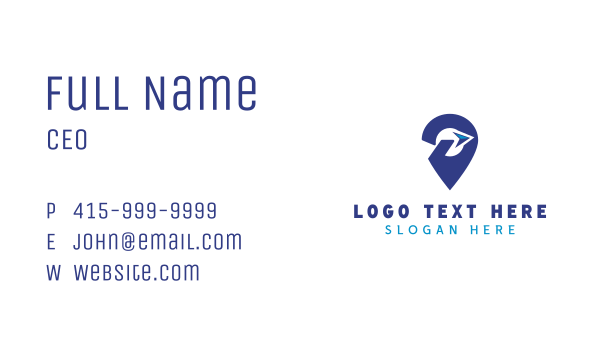 Travel Agency GPS Pin Business Card Design Image Preview