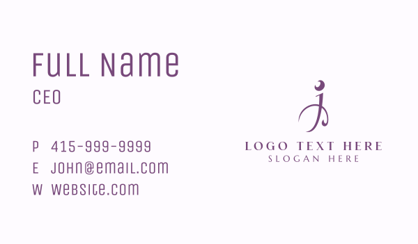 Generic Feminine Letter J Business Card Design Image Preview