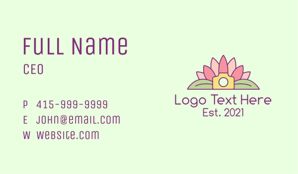 Blooming Lotus Camera Business Card Design Image Preview