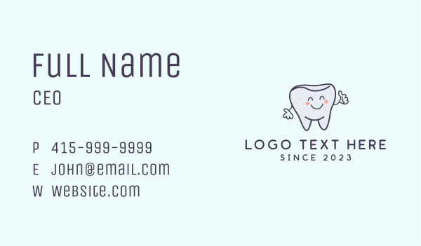 Happy Tooth Mascot Business Card Design Image Preview