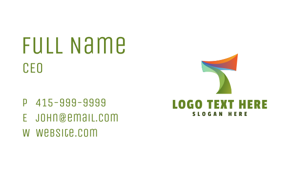 Colorful Letter T Business Business Card Design Image Preview