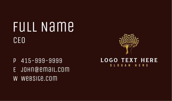 Hand Tree Care Business Card Design Image Preview