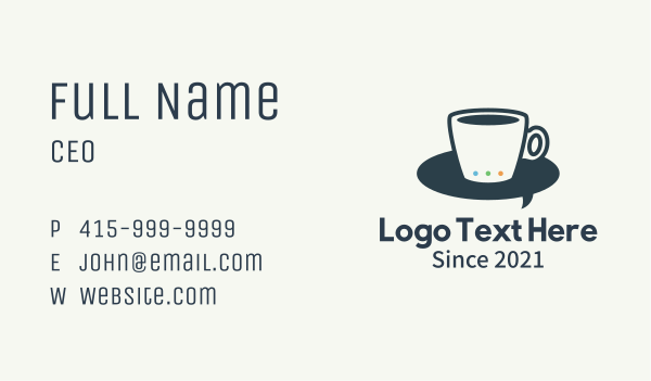Coffee Cup Messenger Business Card Design Image Preview