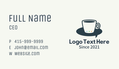 Coffee Cup Messenger Business Card