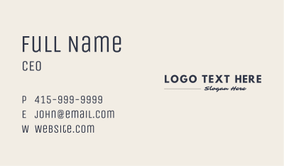 Corporate Agency Wordmark Business Card Image Preview