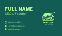 Green Military Tank Business Card Image Preview
