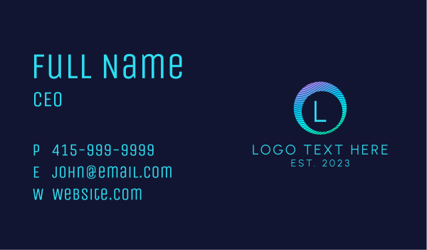 Gradient Lines Letter Business Card Design Image Preview