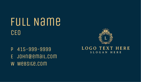 Deluxe Royal Crown Business Card Design Image Preview