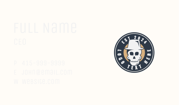 Hipster Hat Skull Business Card Design Image Preview