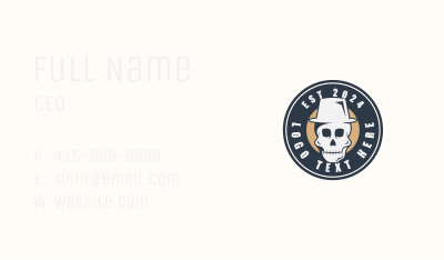 Hipster Hat Skull Business Card Image Preview