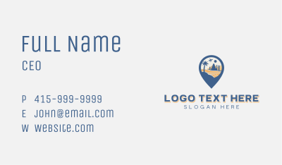 Travel Location Pin Getaway Business Card Image Preview