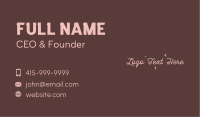 Sweet Girly Wordmark Business Card Image Preview