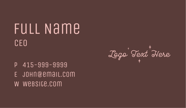 Sweet Girly Wordmark Business Card Design Image Preview