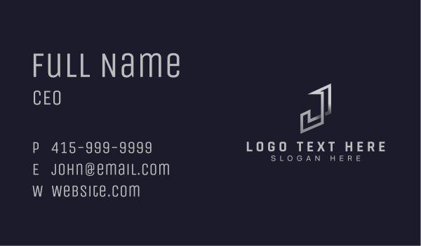 Professional Digital Media Letter J Business Card Design Image Preview