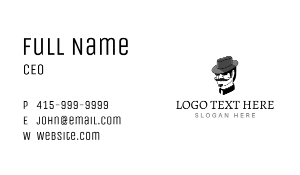 Mustache Gentleman Hat Business Card Design Image Preview