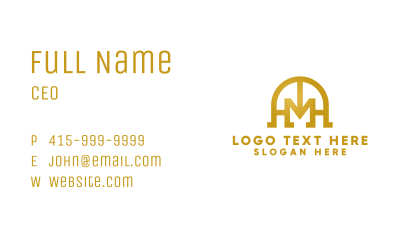 Gold Corporate Letter M  Business Card Image Preview
