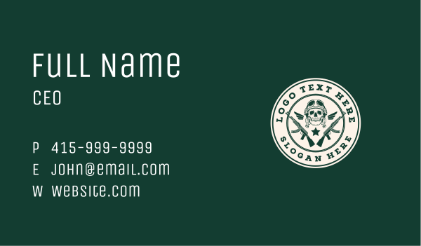 Skull Pilot Military Rifle Business Card Design Image Preview