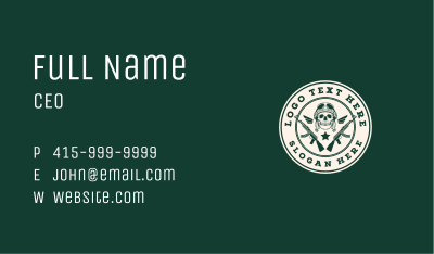 Skull Pilot Military Rifle Business Card Image Preview