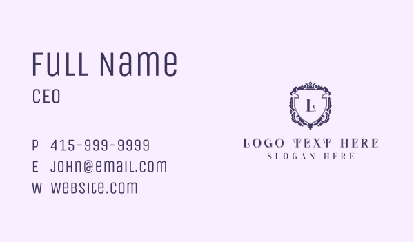 Elegant Regal Shield Business Card Design Image Preview