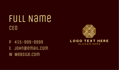 Premium Casino Octagon Letter X Business Card Image Preview