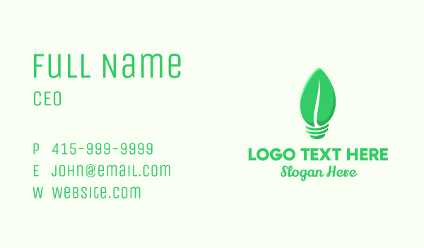 Leaf Lamp Light  Business Card Design Image Preview