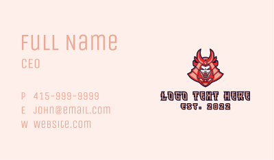 Samurai Gaming Mascot Business Card Image Preview