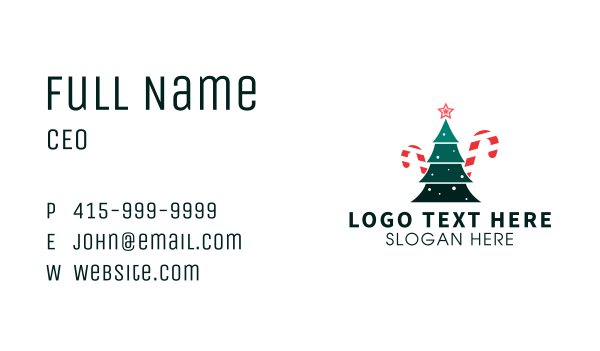 Candy Cane Tree  Business Card Design Image Preview