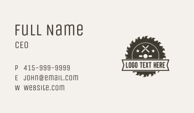 Industrial Saw Blade Woodworking Business Card Image Preview