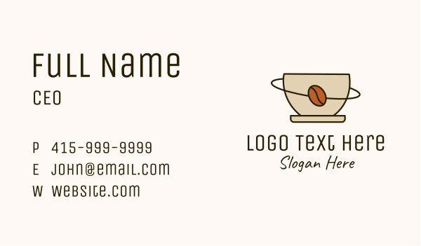 Coffee Cup Orbit  Business Card Design Image Preview