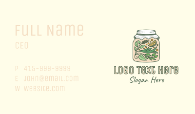 Organic Lemon Container Jar Business Card Image Preview