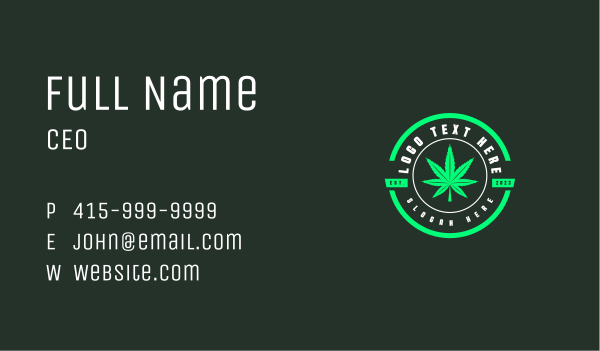Weed Cannabis Leaf Business Card Design Image Preview