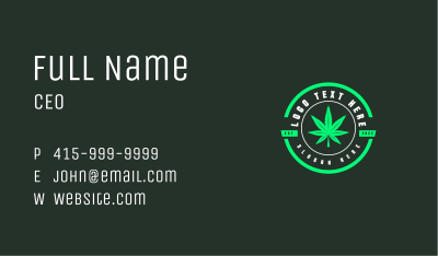 Weed Cannabis Leaf Business Card Image Preview