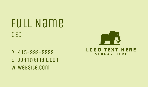 Green Elephant Mammoth Business Card Design Image Preview