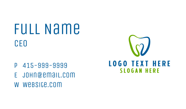 Dental Clinic Heart  Business Card Design Image Preview