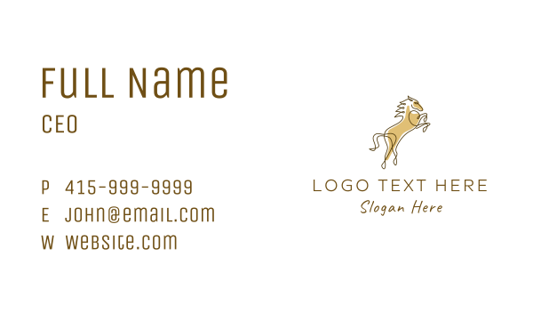 Brown Wild Horse Business Card Design Image Preview