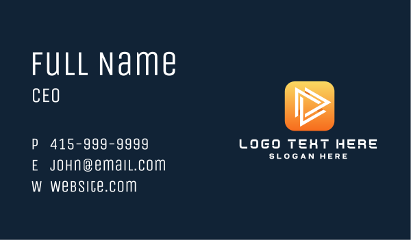 Digital Media Triangle Business Card Design Image Preview