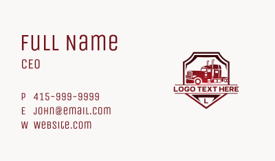 Freight Delivery Vehicle Business Card Image Preview