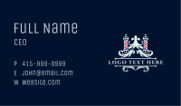 Elegant Barber Pole Ornament Business Card Image Preview