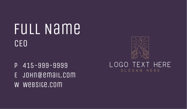 Handmade Floral Candle Business Card Design Image Preview