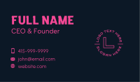 Pink Software Company Lettermark Business Card Image Preview