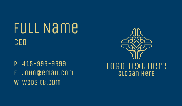 Geometric Cross Pattern  Business Card Design Image Preview