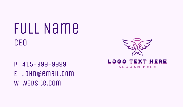 Spiritual Heavenly Wings Business Card Design Image Preview