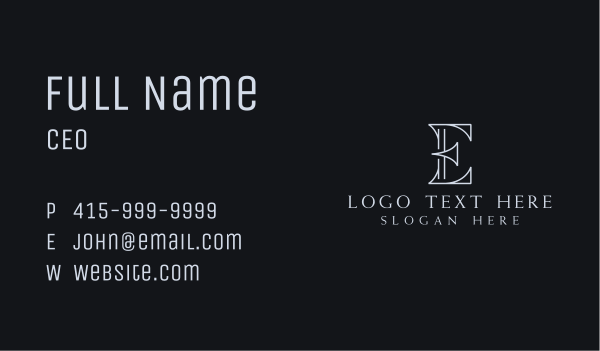 Elegant Boutique Letter E Business Card Design Image Preview