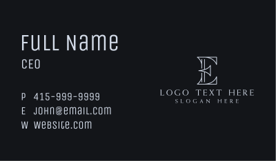 Elegant Boutique Letter E Business Card Image Preview