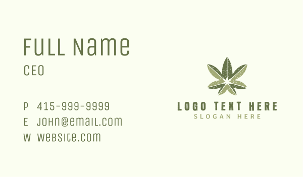 Green Herbal Marijuana Business Card Design Image Preview